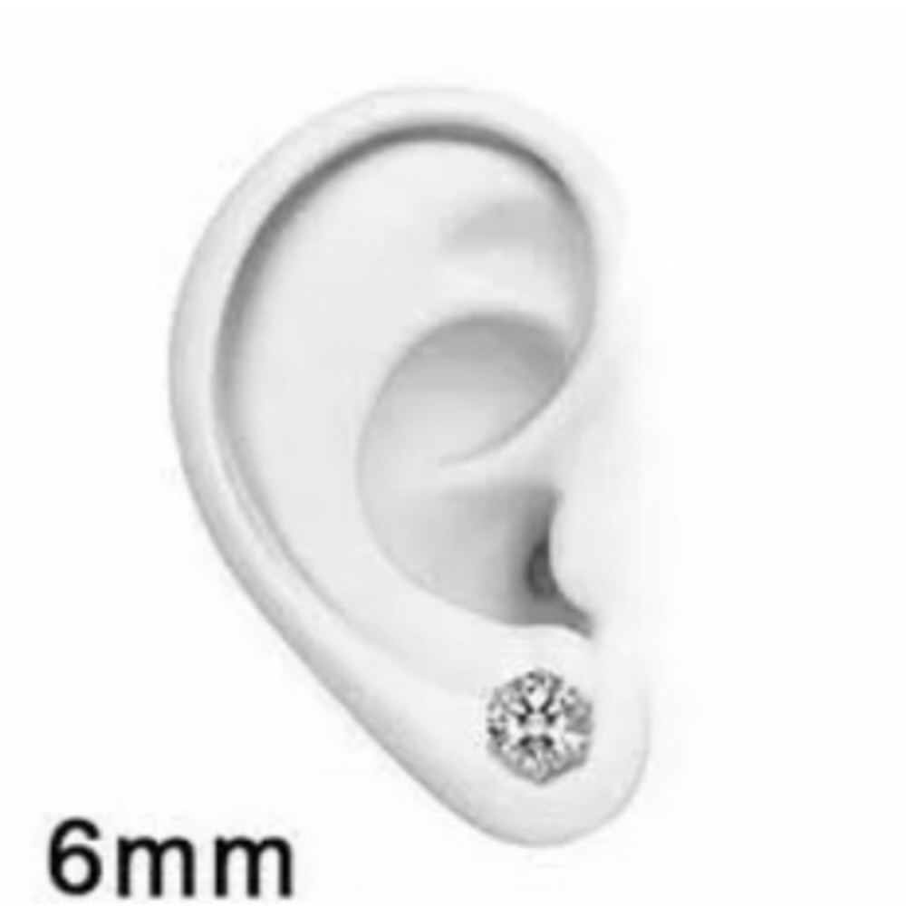 💖 Hypoallergenic Stainless Steel Crystal Earrings 6mm NEW - Picture 2 of 7